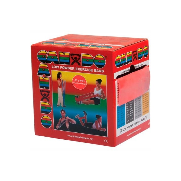 Fabrication Enterprises CanDo Low Powder Exercise Band, Red, 25 Yard Roll, 1 Roll/Box 1231874 - main